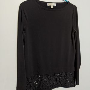 Michael kors black lace shirt - small